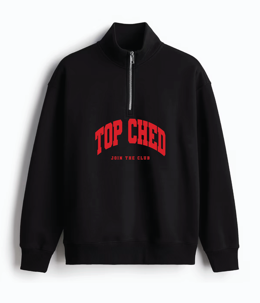 TOP CHED Quarter Zip Sweater
